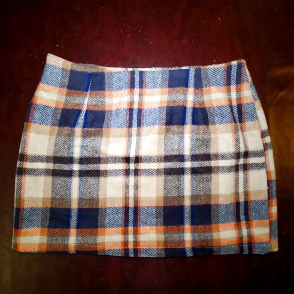 iii plaid wool skirt